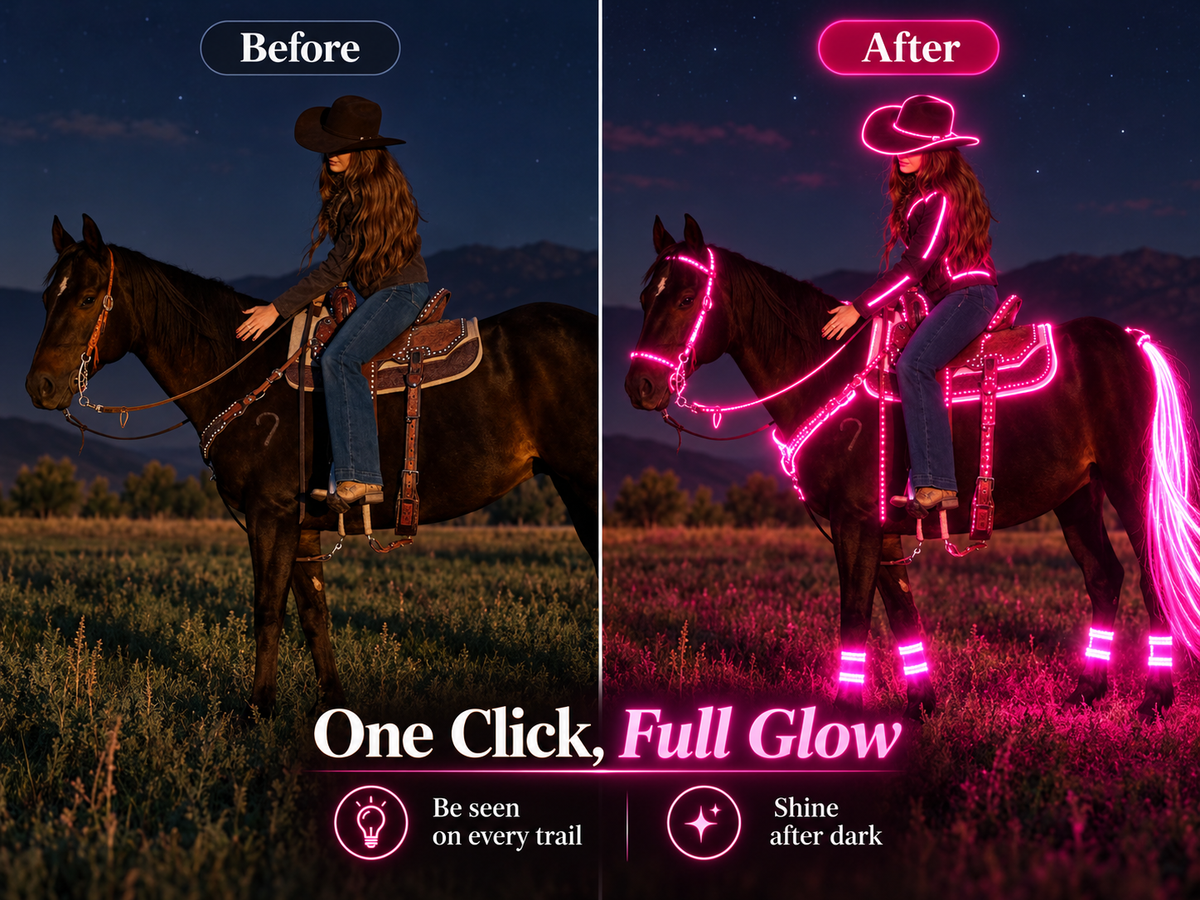 HaloHoof LED Horse Gear