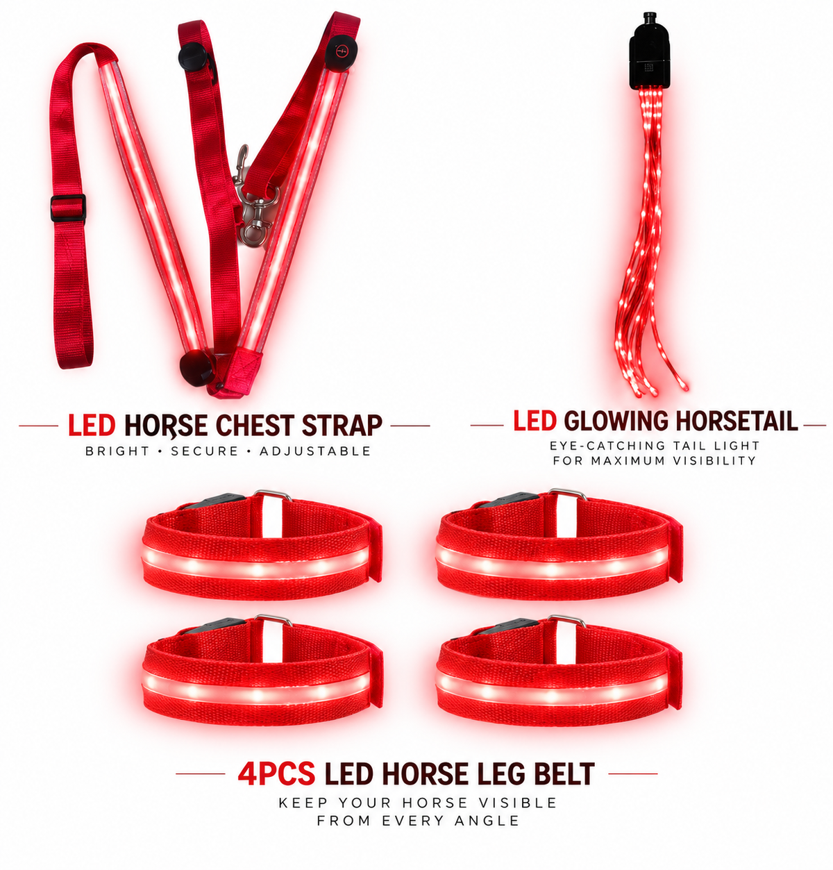 HaloHoof LED Horse Gear